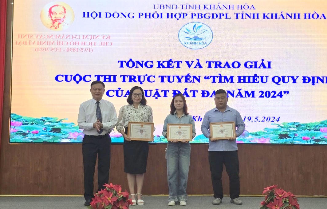Cuộc thi trực tuyến “Tìm hiểu quy định của Luật Đất đai năm 2024” ở Khánh Hòa: Nha Trang đạt giải Nhất tập thể 