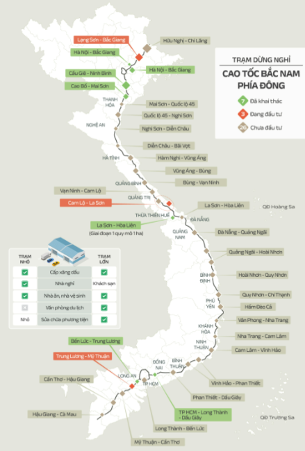 Đề xuất giảm quy mô xây dựng 02 trạm dừng nghỉ trên tuyến đường bộ cao tốc Bắc - Nam 