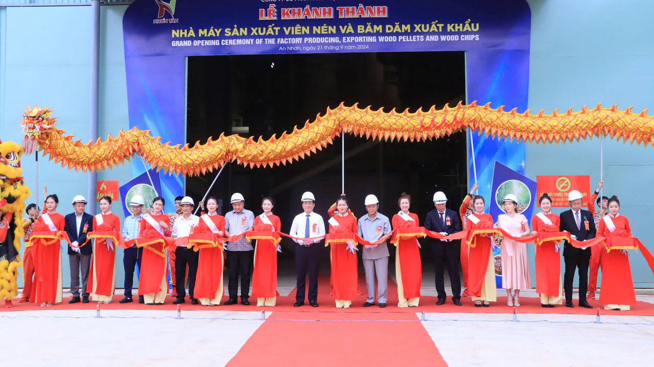 Khánh thành 2 nhà máy sản xuất viên nén và sản xuất dăm gỗ xuất khẩu hơn 700 tỷ đồng tại Bình Định