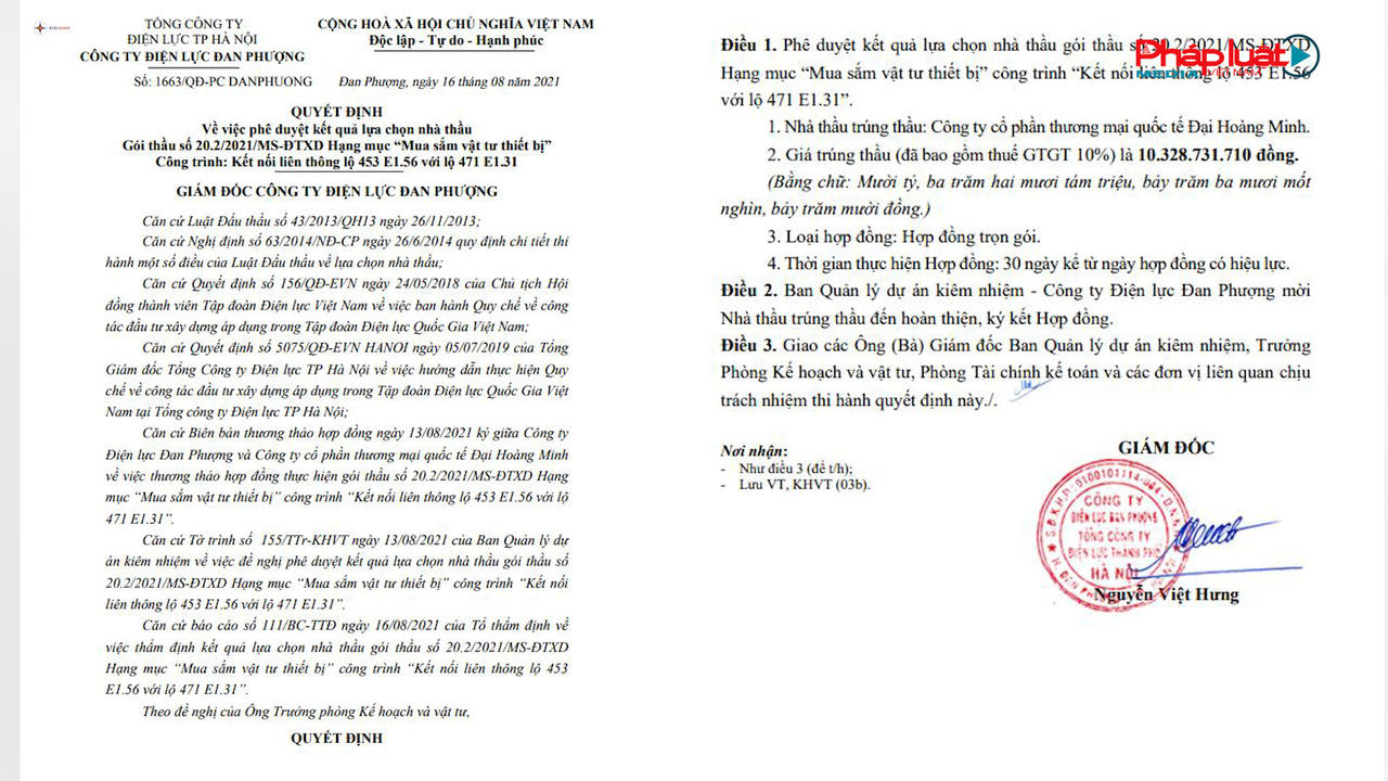 Điện lực Đan Phượng: Cần làm rõ dấu hiệu gian lận hồ sơ dự thầu của Công ty TNHH Xây lắp Hà Lan?