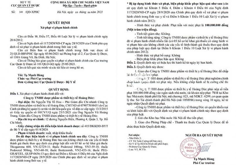 Nhà thầu Hoàng Đức trúng gói thầu mua sắm thuốc ARV gần 250 tỷ đồng 