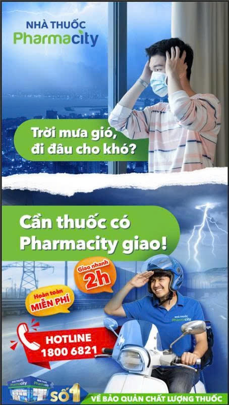 Pharmacity “cứu cánh” cho sức khoẻ gia đình khi bão Yagi đổ bộ