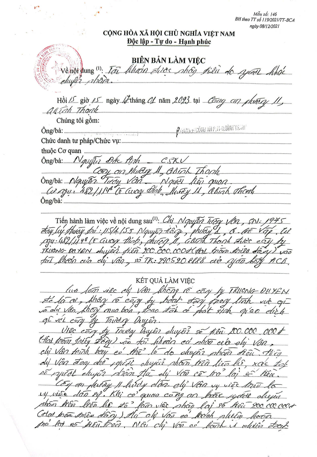 Tiền rơi vào tài khoản, một người phụ nữ bị tuyên 12 tháng tù treo