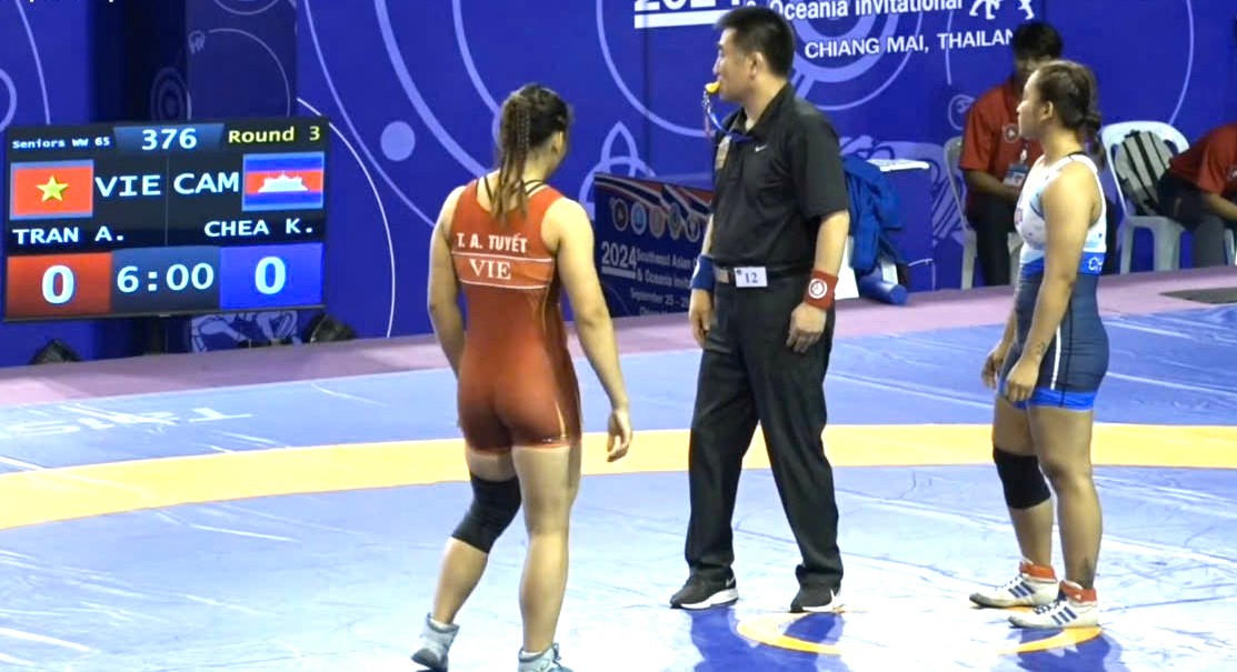 VĐV Trần Ánh Tuyết giành HCV môn Vật tại Chiang Mai, Thái Lan