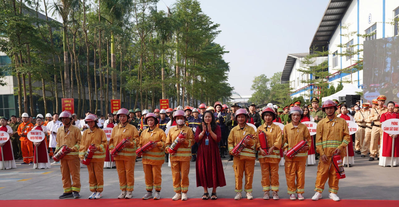 Nam Định diễn tập phương án chữa cháy và cứu nạn cứu hộ tại doanh nghiệp