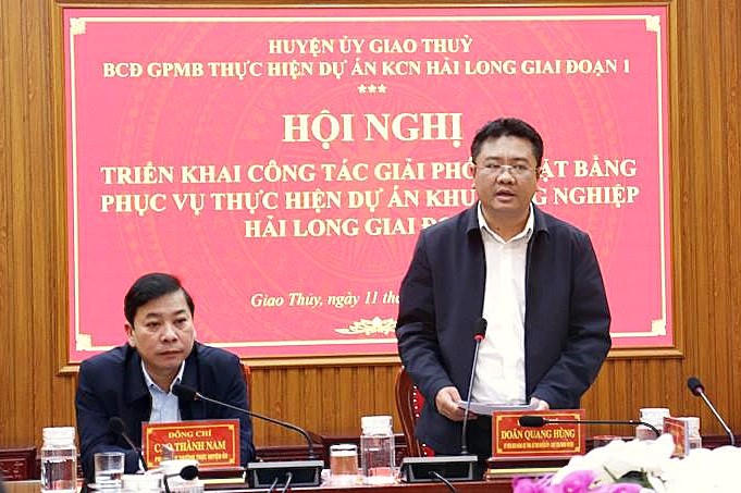 Huyện Giao Thủy đẩy mạnh giải phóng mặt bằng phục vụ dự án KCN Hải Long