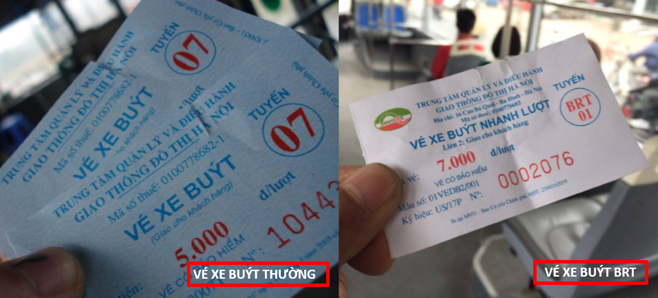 Xe buýt nhanh BRT trong ngày đầu thu tiền vé.