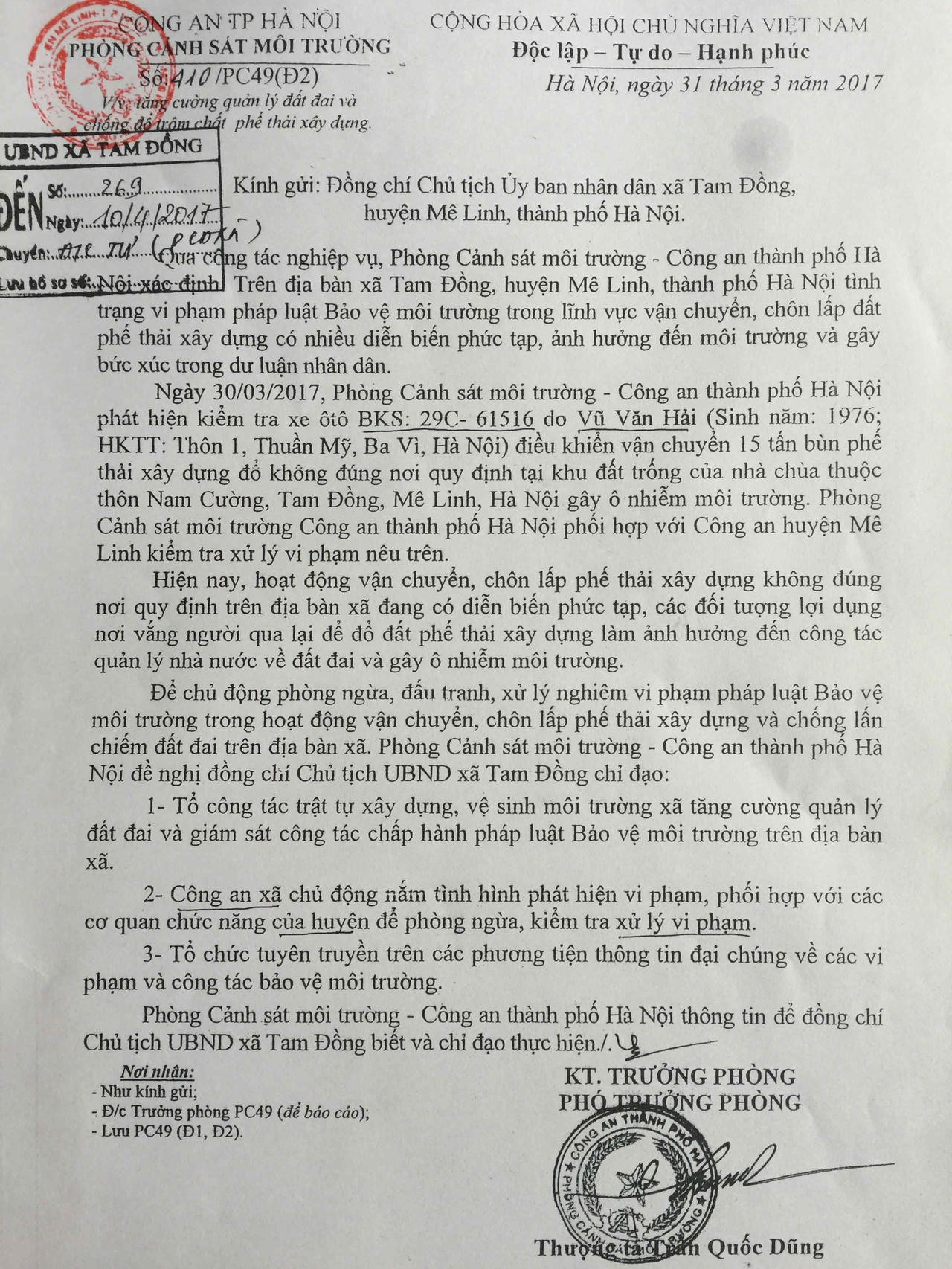 Mê Linh, Hà Nội: Chính quyền vào cuộc sau sự việc xe chở đất ‘tràn’ về địa phương