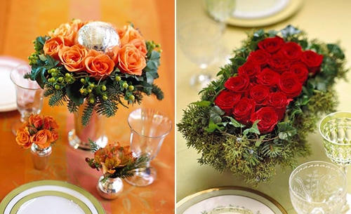 Kết quả hình ảnh cho cách cắm hoa hồng bàn ăn