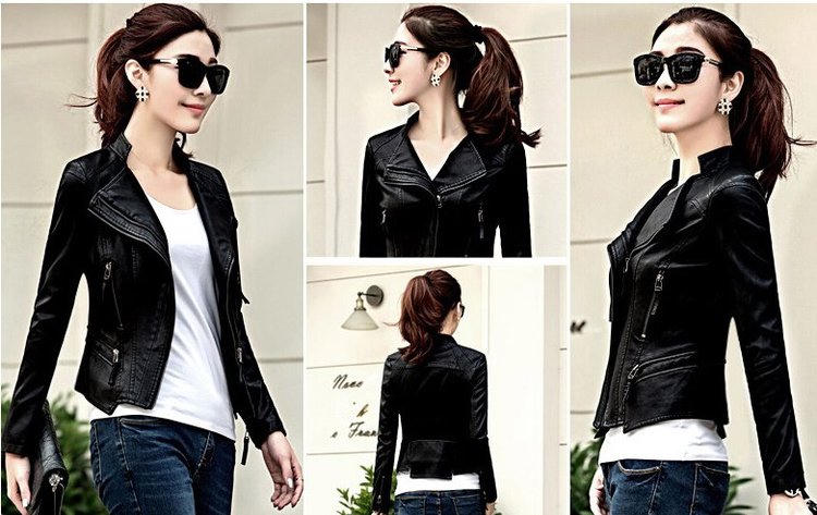 Kết quả hình ảnh cho kết hợp áo khoác da nữ