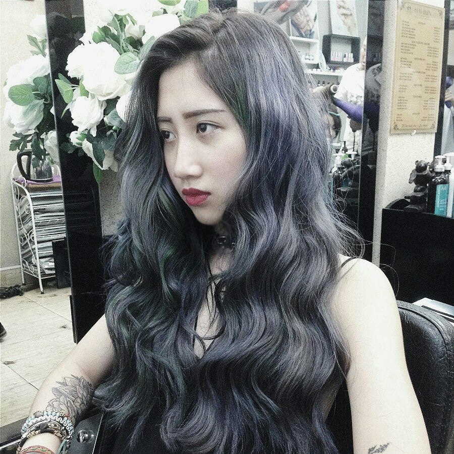 Kết quả hình ảnh cho nhuộm tóc màu xám tro