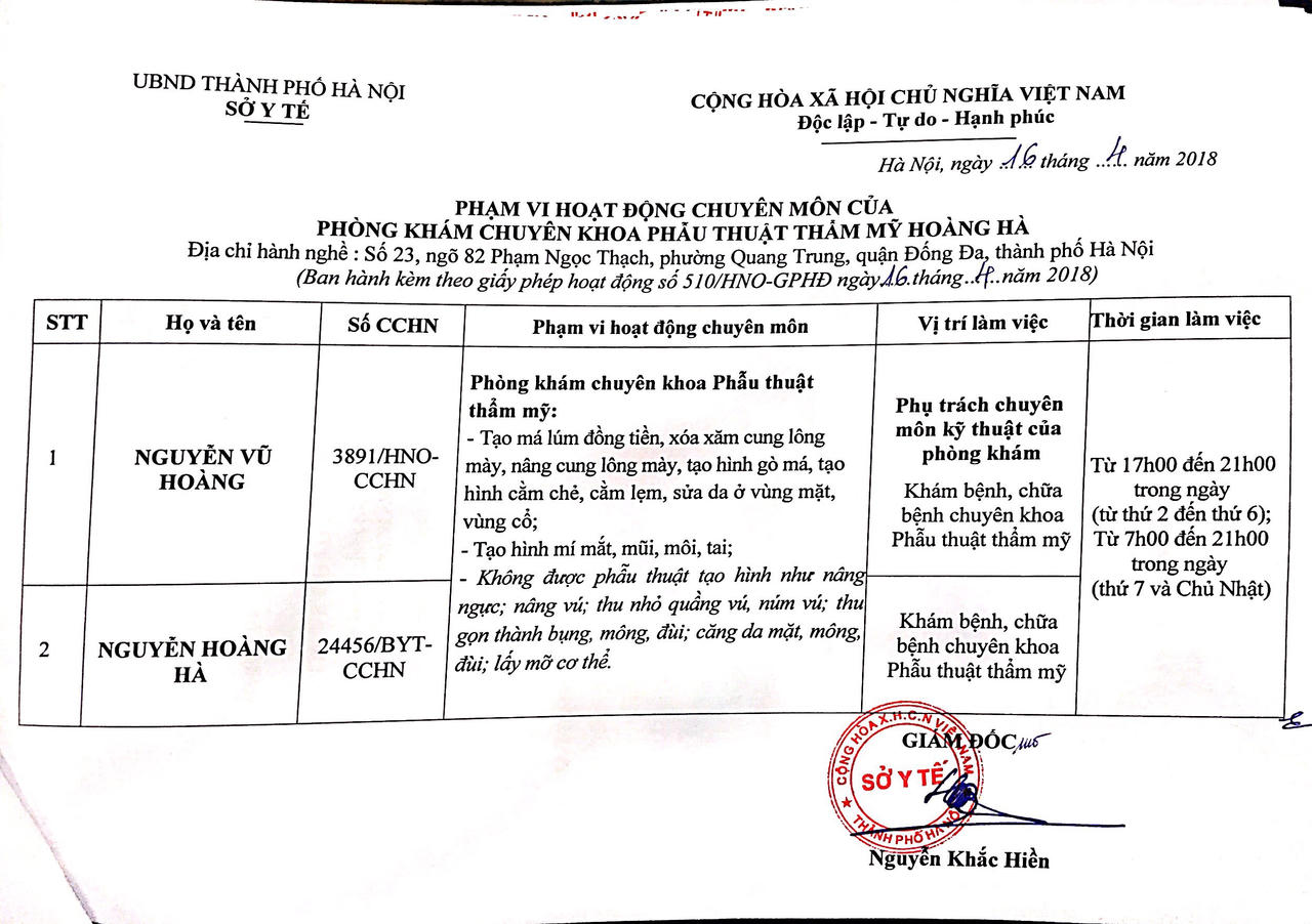 TMV Hoàng Hà không được cấp phép vẫn nhận nâng ngực, hút mỡ, độn thái dương cho khách hàng