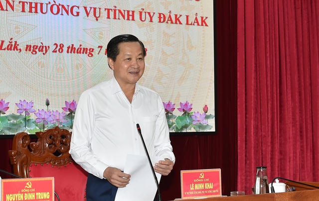 Đoàn Kiểm tra 892 của Ban Bí thư làm việc với Ban Thường vụ Tỉnh ủy Đắk Lắk