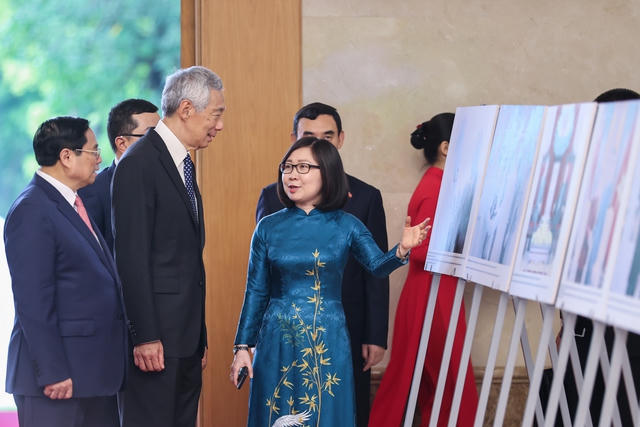 Thủ tướng Phạm Minh Chính chủ trì lễ đón Thủ tướng Singapore Lý Hiển Long