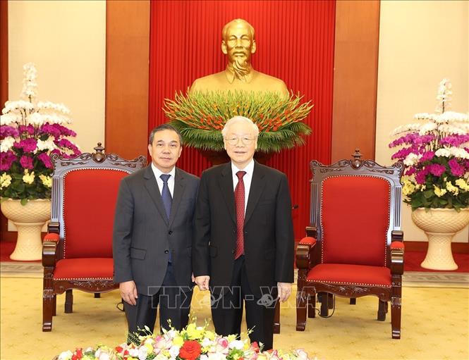 Tổng Bí thư tiếp Đại sứ Lào tại Việt Nam nhân kết thúc nhiệm kỳ công tác