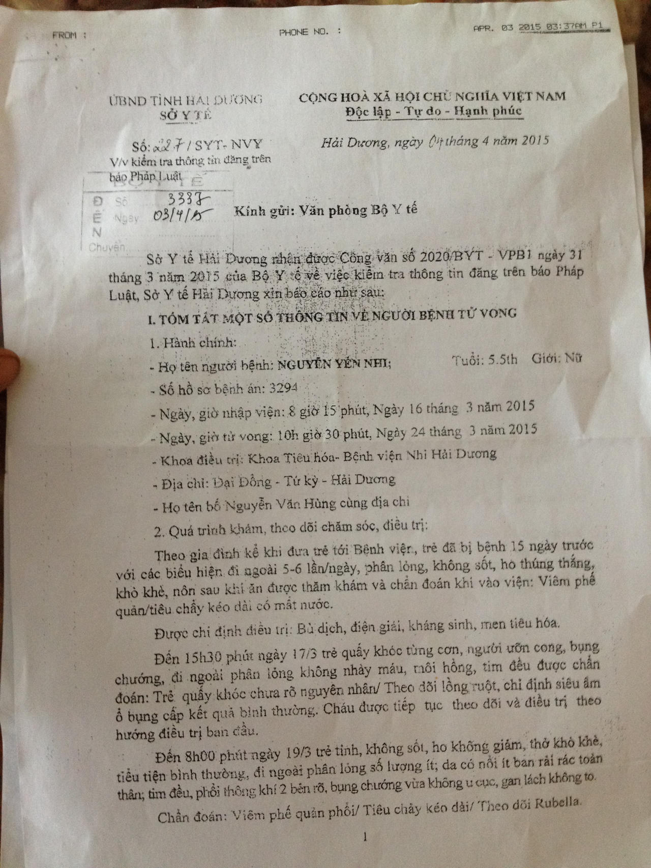 Bệnh viện Nhi Hải Dương đưa phong bì cho phóng viên là “tập quán”?
