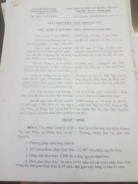 Thái Nguyên: Công ty cổ phần Kim Sơn bị “tố” xả thải trái phép, gây ô nhiễm môi trường