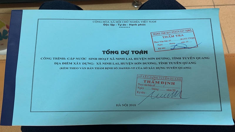 Tuyên Quang: Nghi vấn thẩm tra, thẩm định “khống” hồ sơ dự toán của dự án cấp nước sử dụng vốn vay của ngân hàng thế giới (WB)?