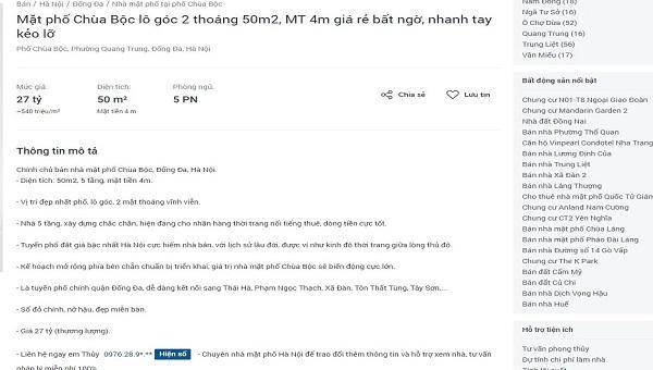 Hà Nội chốt giá đền bù, phố Chùa Bộc ồ ạt rao bán tháo nhà, có căn lên tới 31 tỷ