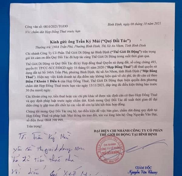 Chủ nhà chấp nhận thua thiệt, mất tiền để Thế giới Di động "dọn đi càng sớm, càng tốt"