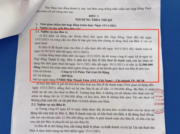Chủ nhà chấp nhận thua thiệt, mất tiền để Thế giới Di động "dọn đi càng sớm, càng tốt"