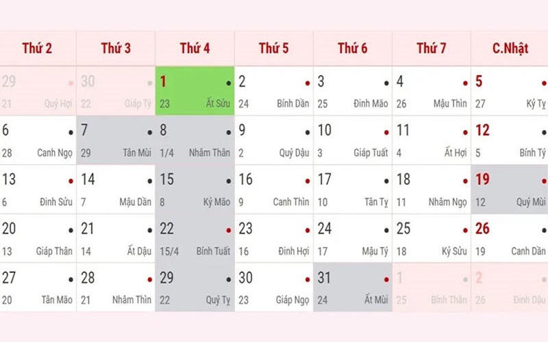 Chi tiết lịch nghỉ lễ Giỗ Tổ Hùng Vương, 30/4, 01/5 và Quốc khánh 2/9 năm 2024