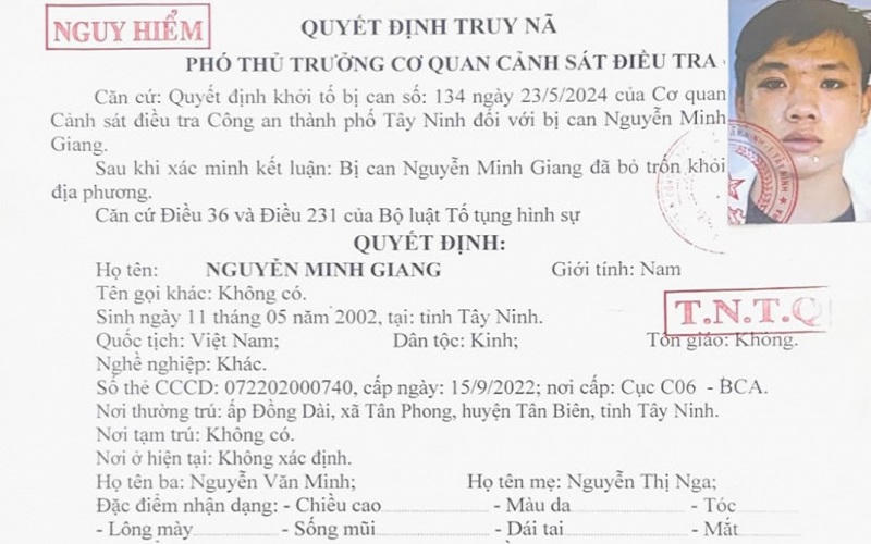 Truy nã toàn quốc 2 đối tượng nguy hiểm cố ý gây thương tích