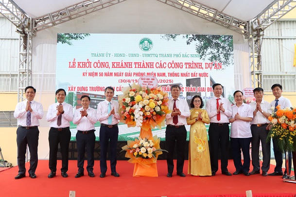 Bắc Ninh khởi công dự án Trường Liên cấp Trần Quốc Toản nhân dịp kỷ niệm 50 năm Ngày Giải phóng miền Nam, thống nhất đất nước