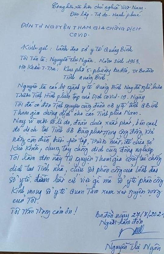 Nữ bác sĩ về hưu viết đơn tình nguyện vào tuyến đầu chống dịch