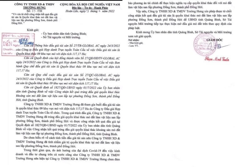 Quảng Bình: Doanh nghiệp trúng đấu giá mỏ đất cao rồi từ chối gây nhiều hệ lụy