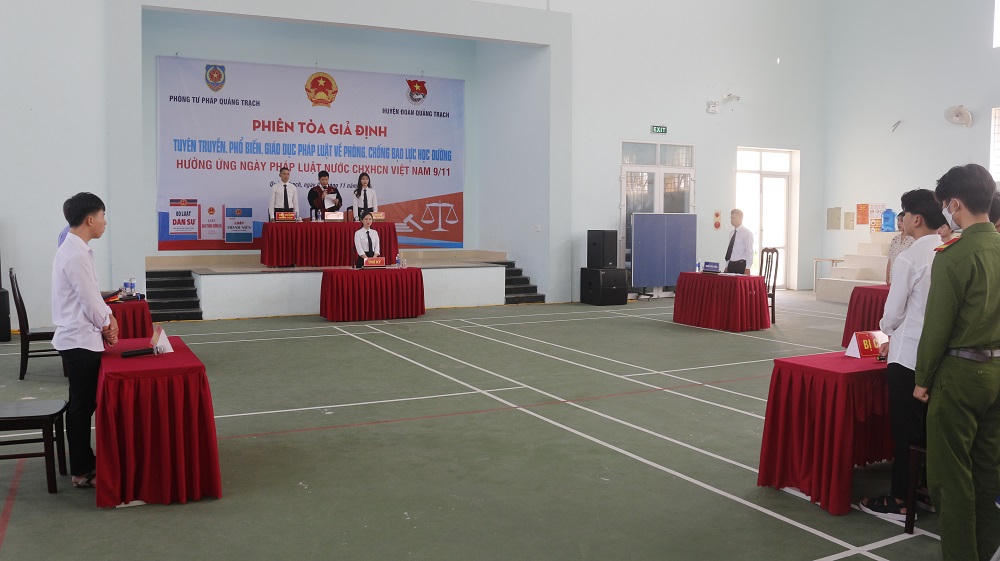 Hơn 500 đoàn viên, thanh thiếu niên Quảng Bình tham dự phiên tòa giả định