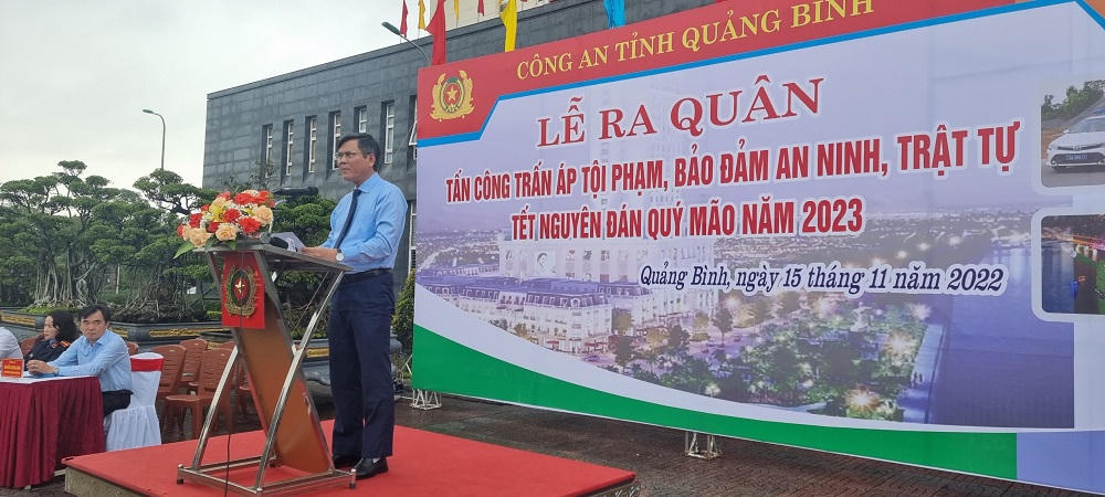 Công an Quảng Bình ra quân trấn áp tội phạm bảo đảm an ninh trật tự Tết Nguyên Đán 2023