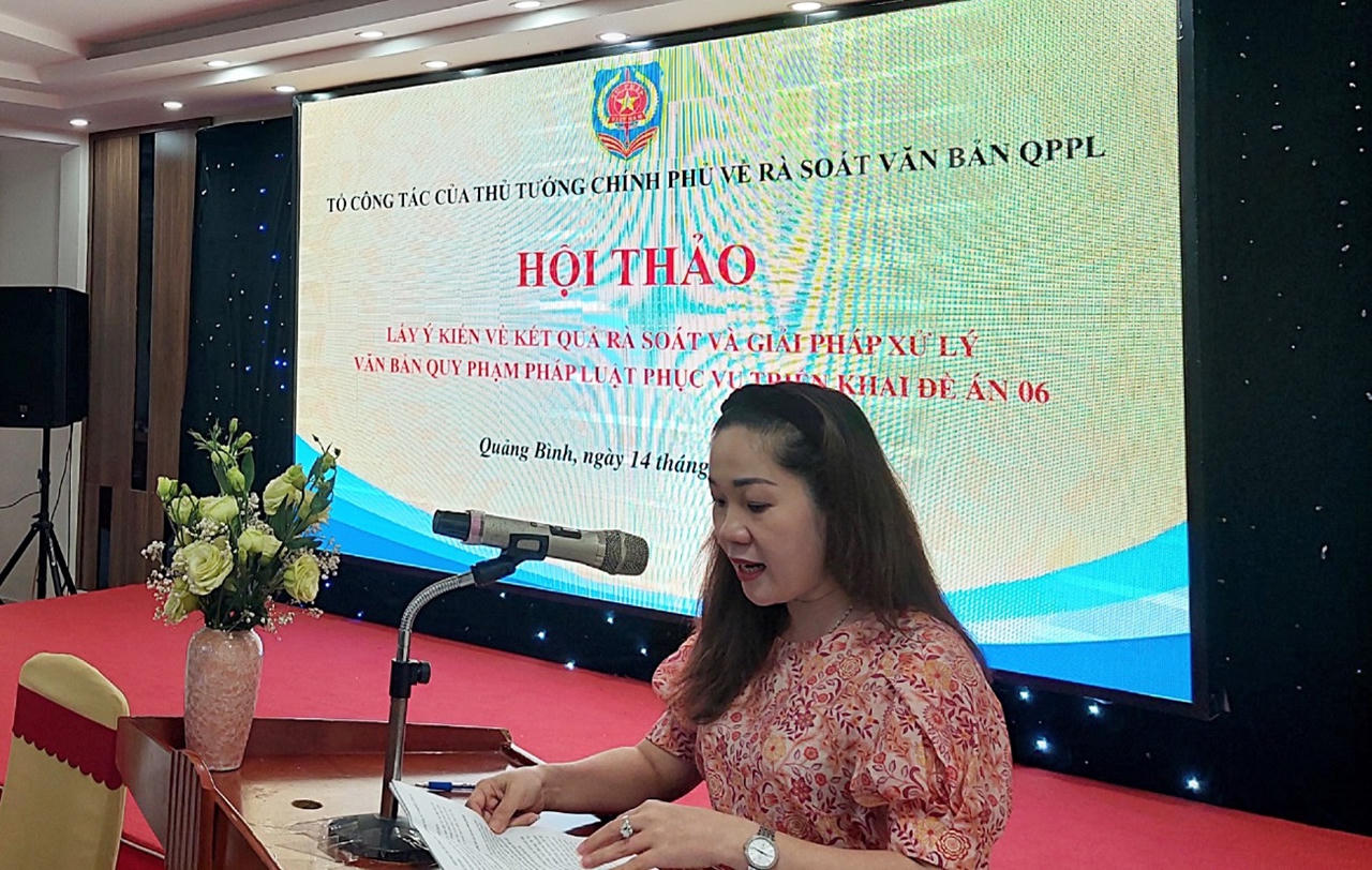 Bộ Tư pháp tổ chức hội thảo lấy ý kiến triển khai Đề án 06 tại Quảng Bình