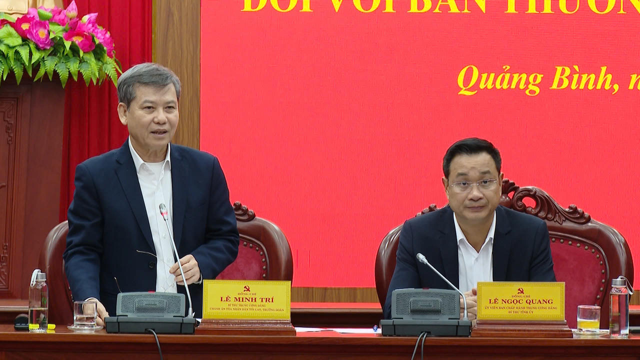 Đoàn kiểm tra của Bộ Chính trị thông qua dự thảo kết quả kiểm tra đối với Ban Thường vụ Tỉnh ủy Quảng Bình