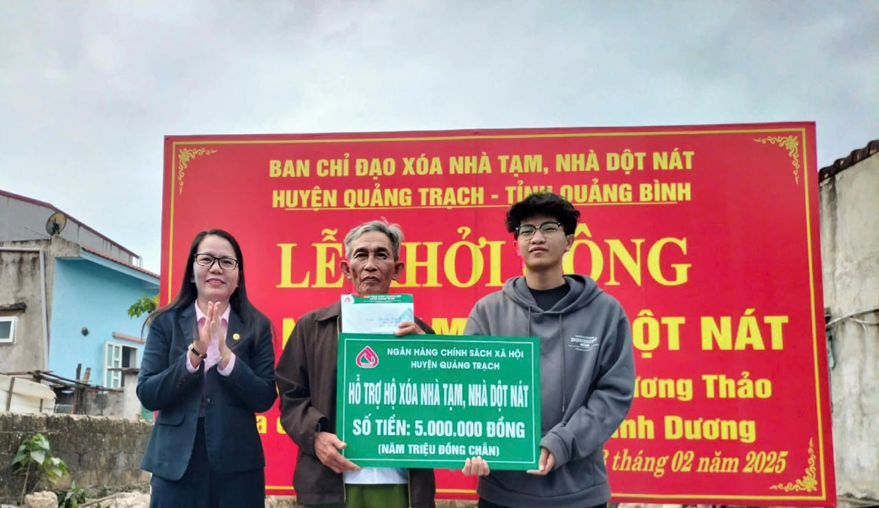 Huyện đầu tiên ở Quảng Bình hoàn thành chương trình xóa nhà tạm, nhà dột nát