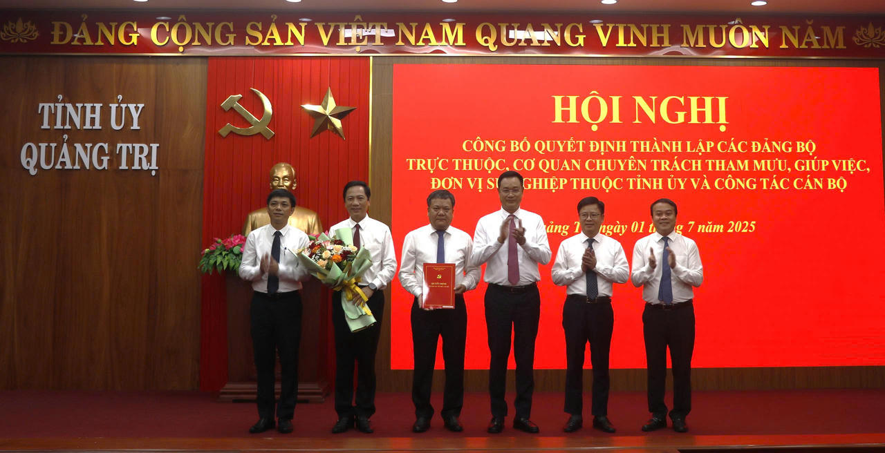 Công bố thành lập các cơ quan chuyên trách trực thuộc Tỉnh ủy Quảng Trị sau hợp nhất