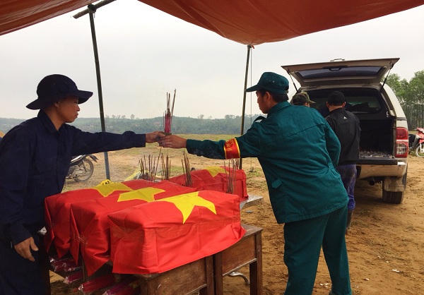 Phát hiện nhiều hài cốt Liệt sỹ cùng di vật gần sông Thạch Hãn