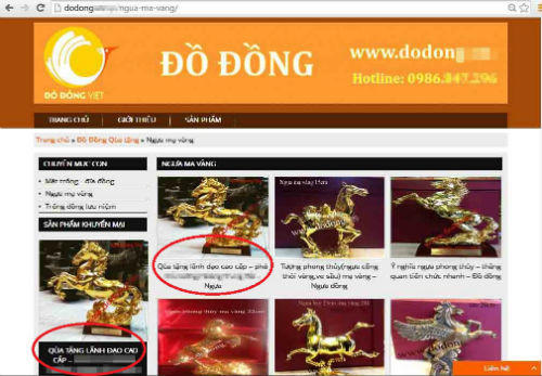 Công ty CP Đồ Đồng Việt “mượn danh” quan chức Chính phủ quảng cáo đã gỡ bỏ thông tin