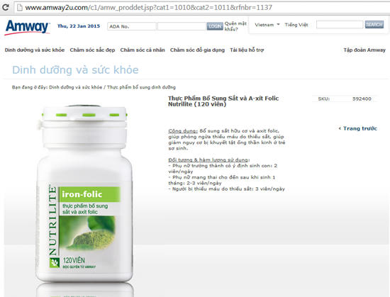 Amway Việt Nam vi phạm quy định về quảng cáo TPCN?