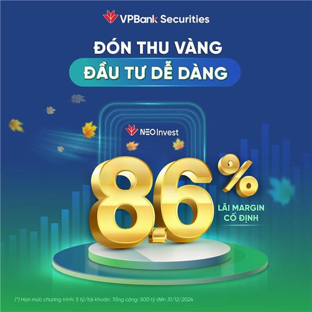 VPBankS ưu đãi lãi suất margin chưa từng có, chỉ 8,6%/năm