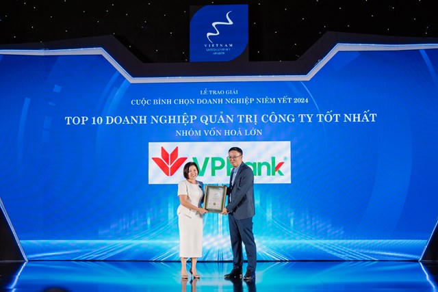 VPBank được vinh danh trong Top 10 Doanh nghiệp Quản trị công ty tốt nhất - Nhóm vốn hóa lớn năm 2024