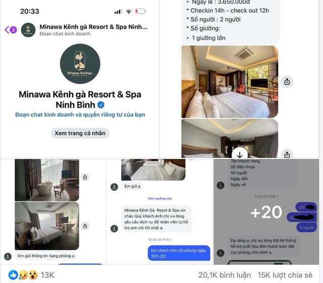 Cảnh giác với thủ đoạn lừa đảo khách hàng đặt cọc phòng bằng fanpage giả mạo, có nạn nhân bị lừa hơn 1 tỷ đồng 