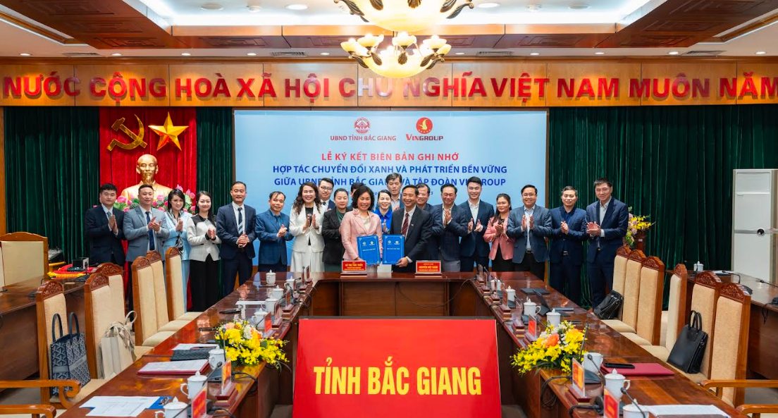 UBND tỉnh Bắc Giang và Vingroup ký kết hợp tác thúc đẩy chuyển đổi xanh, chuyển đổi số