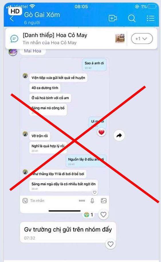 Xử lý các đối tượng thông tin sai sự thật về 40 ca dương tính 