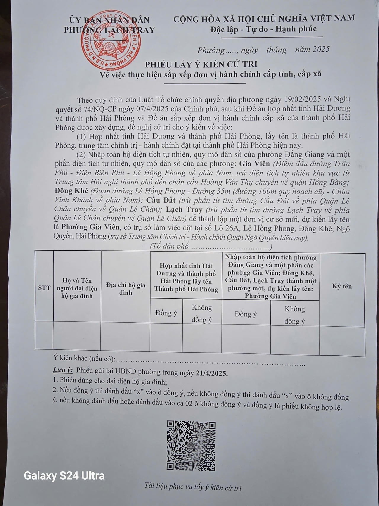 Hải Phòng lấy ý kiến cử tri về sáp nhập tỉnh, xã