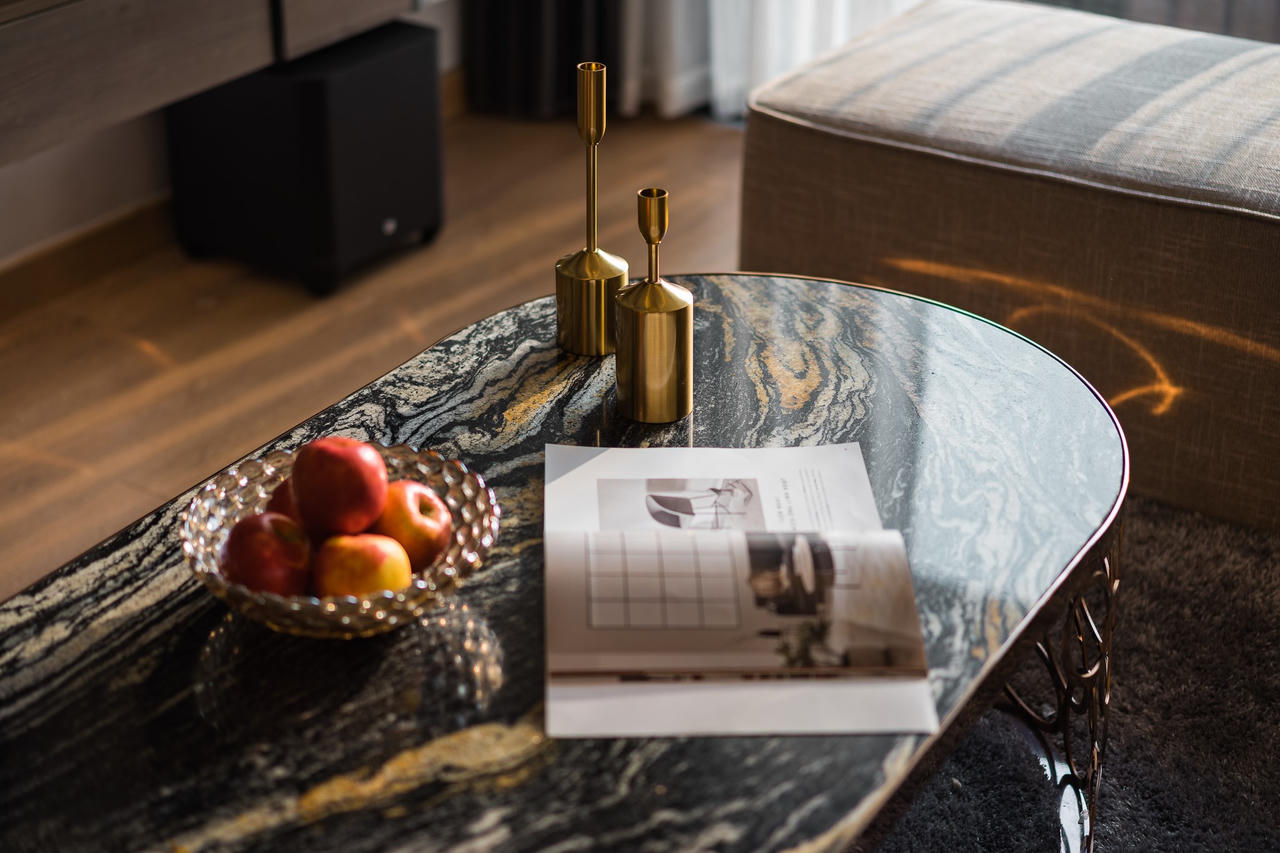 Căn hộ mang phong cách Modernism được decor với gam màu trầm, sang trọng