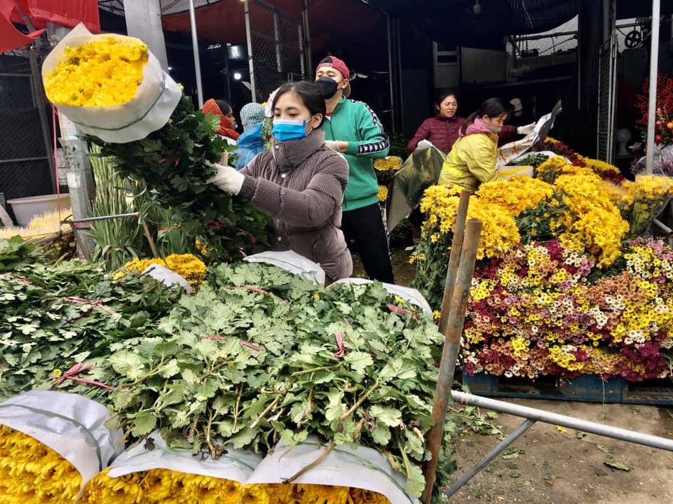  'Thủ phủ' hoa đầu mối lớn nhất miền Bắc tấp nập ngày 27 Tết