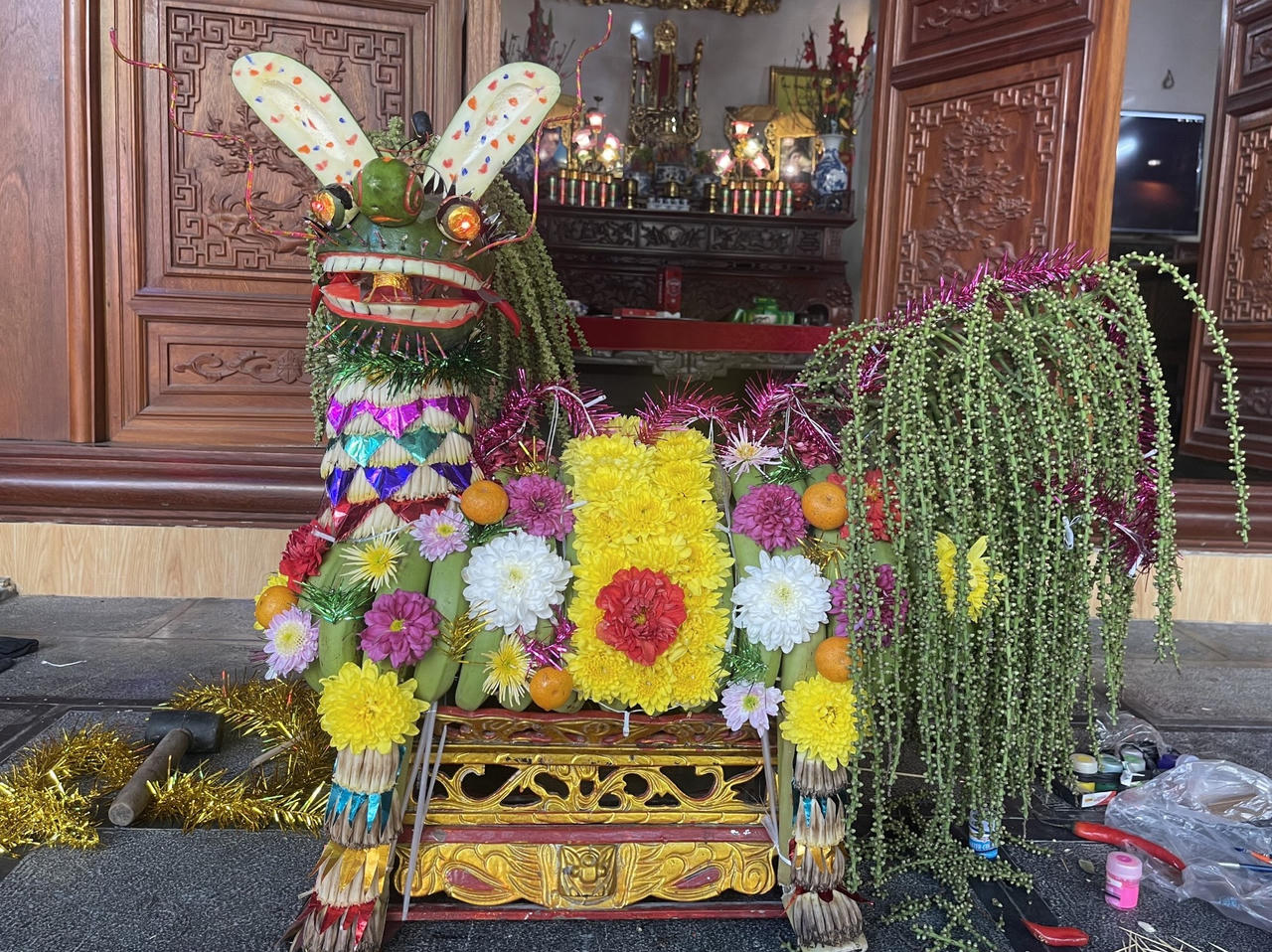 Độc đáo nghề kết Long mã tại Quảng Yên