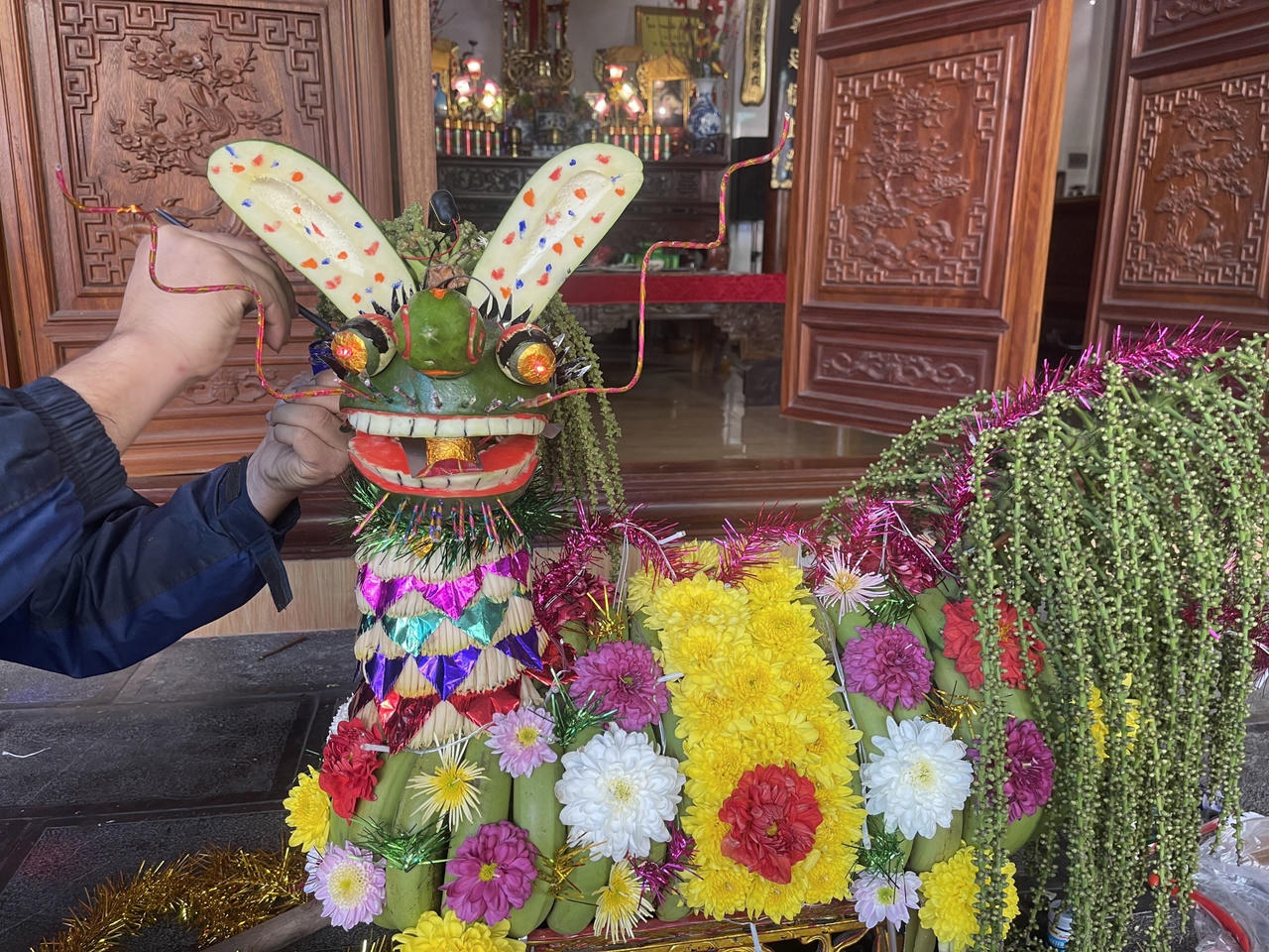 Độc đáo nghề kết Long mã tại Quảng Yên