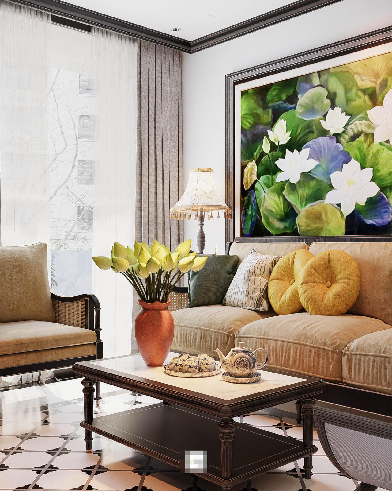 Căn hộ phong cách Đông Dương – vẻ đẹp truyền thống có tính ứng dụng cao